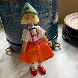 Vintage DISNEYLAND - Wooden jointed peg doll - made in Poland